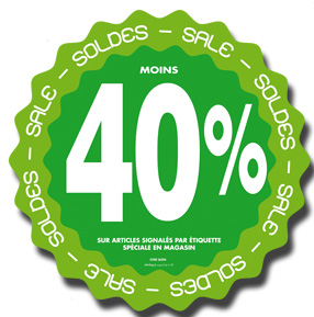 Stickers Soldes -40% (kit de 2)