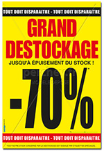 Affiche "Grand Destockage -70%