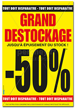 Affiche "Grand Destockage -50%