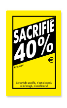 Etiquette "SACRIFIE -40%