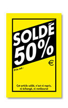 Etiquette "SOLDE -50%