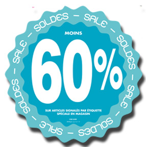 Stickers Soldes -60% (kit de 2)