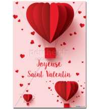 Affiche St Valentin Mongolfière